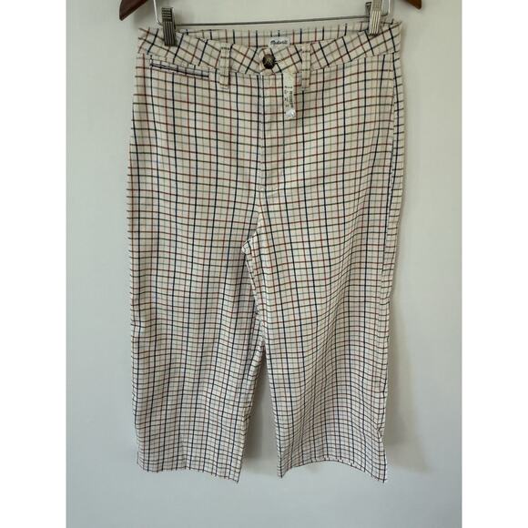 Madewell Pants - Madewell Emmett Wide Leg Checkered Pants Size 29 Rainbow Windowpained Preppy New
